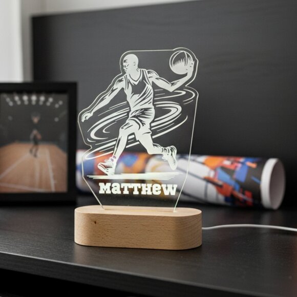 Personalized Basketball LED Night Light – Fun Sports Decor for Any Room - Picture 8 of 8